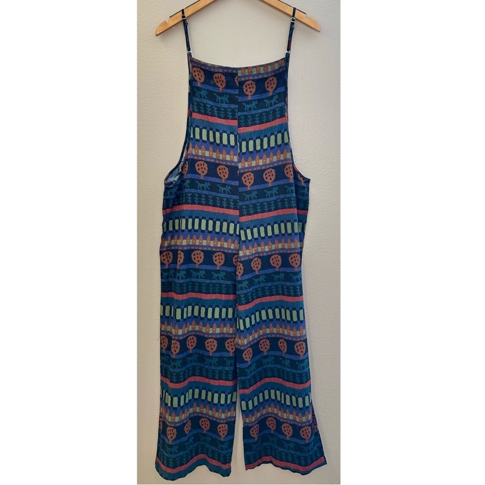 Sacred Threads Multicolor Patterned Cotton Jumpsuit with Pockets Bohemian - Picture 7 of 8